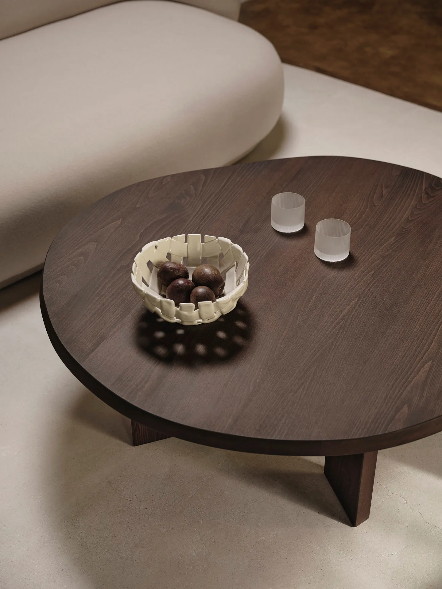 Tarn coffee table 107,6x108,1 cm, Dark stained beech Ferm Living