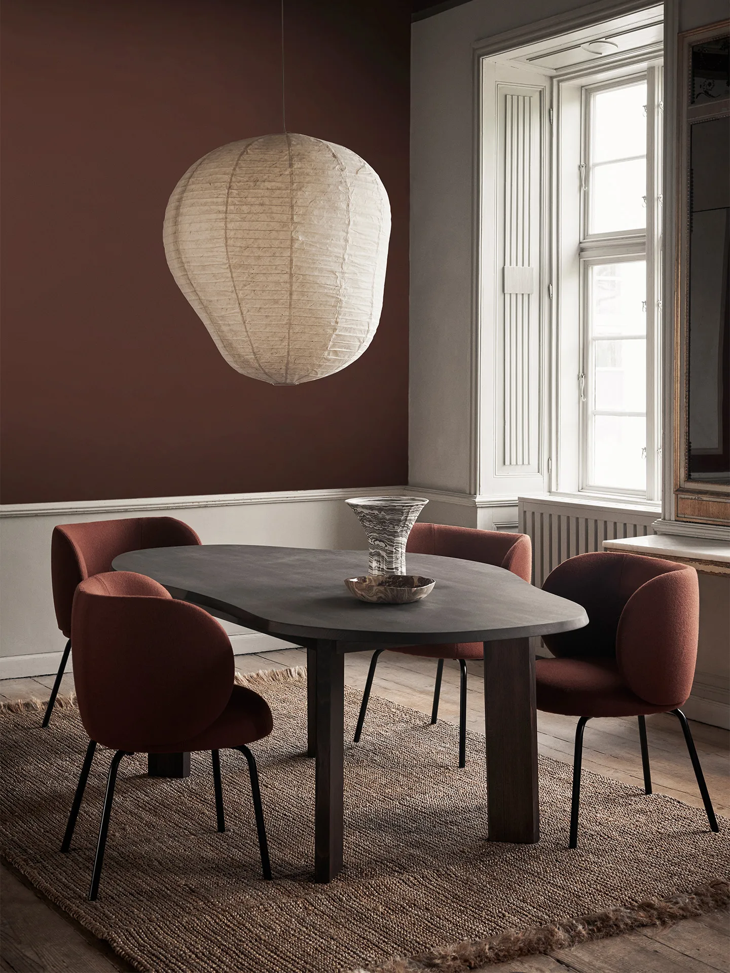 Tarn dining table 118.5x220 cm, Dark Stained Beech Ferm Living