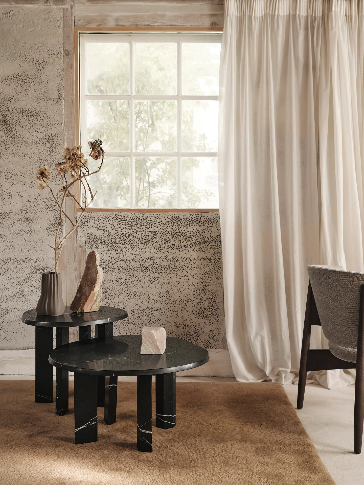 Taula coffee table Ø67x35 cm, Black Ferm Living