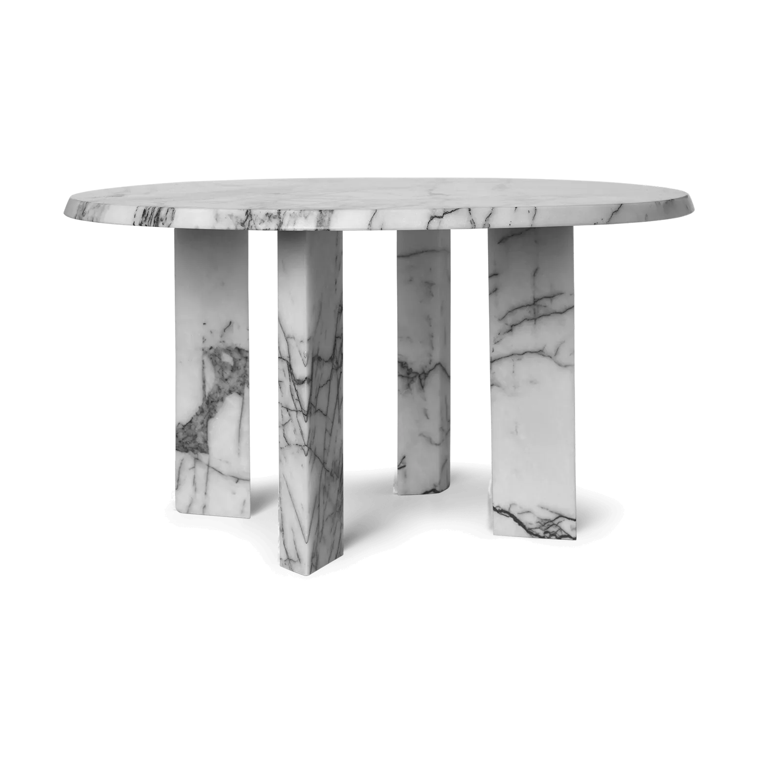 Taula coffee table Ø67x35 cm, White-charcoal Ferm Living