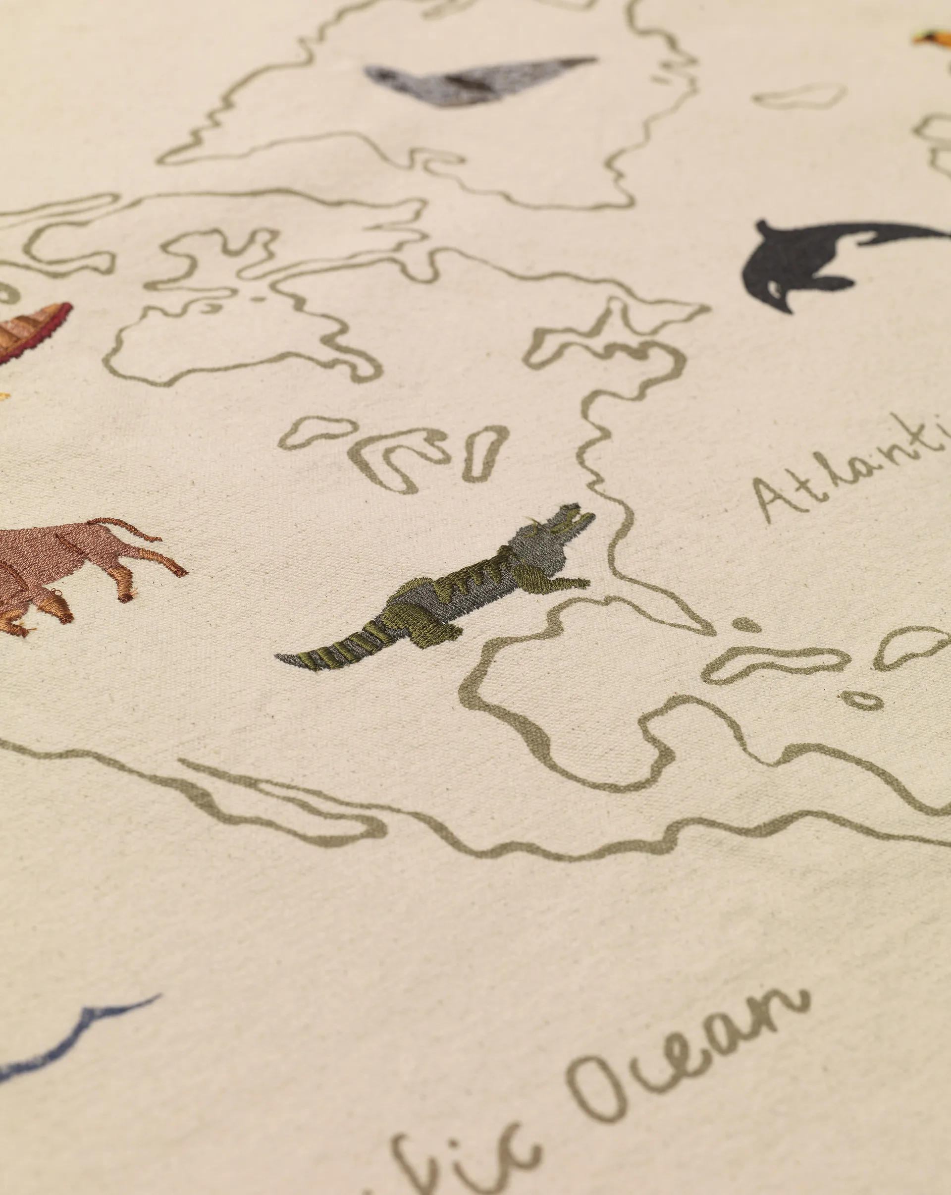 The world fabric map, Off white Ferm Living