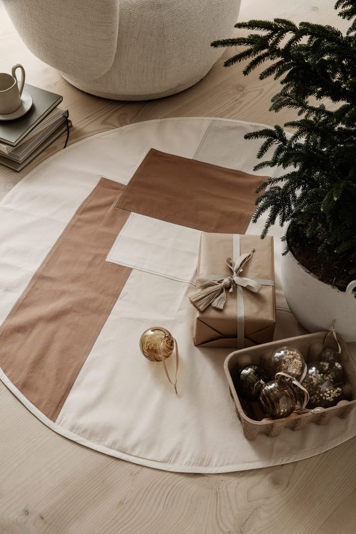 Tonal Christmas rug Ø120 cm, Natural Ferm Living