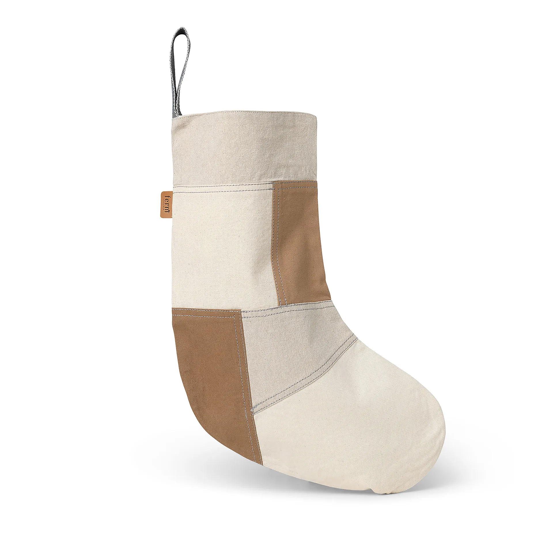 Tonal Christmas stocking 50 cm, Natural Ferm Living