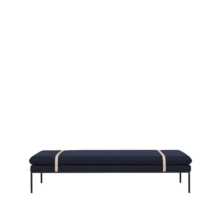 Turn day bed - Fabric fiord by kvadrat dark blue. black stand - ferm LIVING