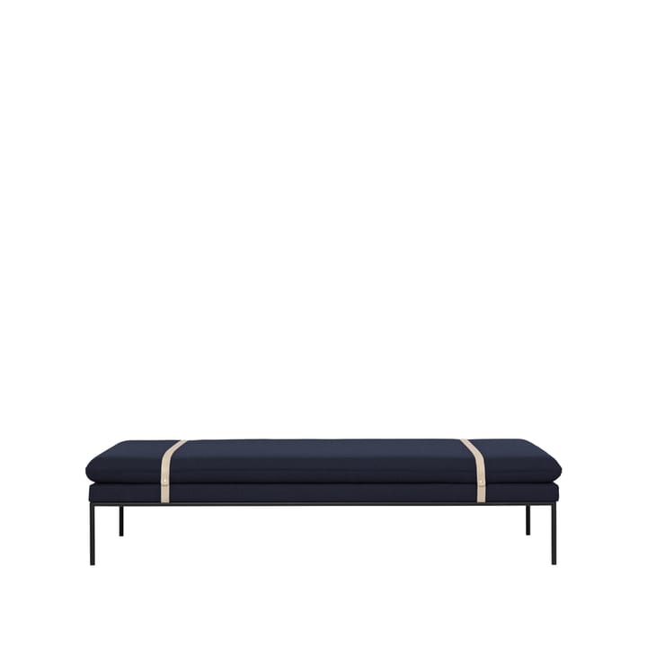 Turn day bed - Fabric fiord by kvadrat dark blue. black stand - Ferm LIVING