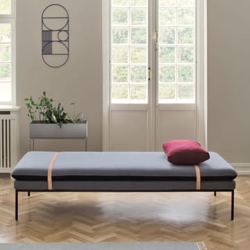 Turn day bed - Fabric fiord by kvadrat dark grey. black stand - Ferm Living