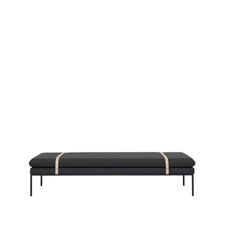 Turn day bed - Fabric fiord by kvadrat dark grey. black stand - ferm LIVING