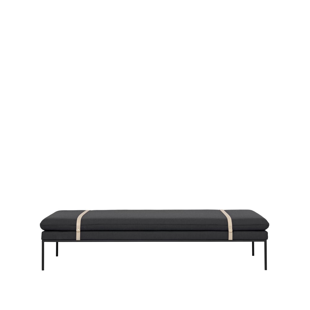 Ferm Living Turn day bed Fabric fiord by kvadrat dark grey. black stand