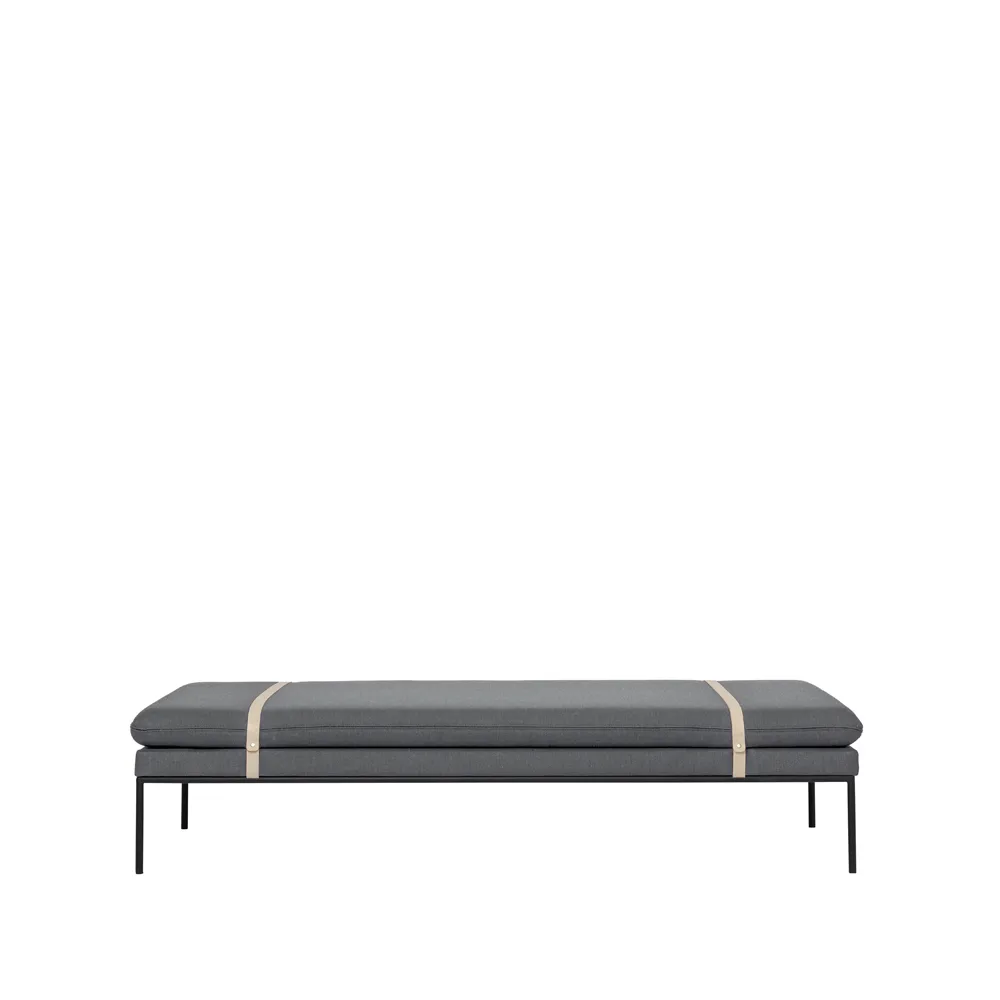 Ferm Living Turn day bed Fabric fiord by kvadrat light grey. black stand