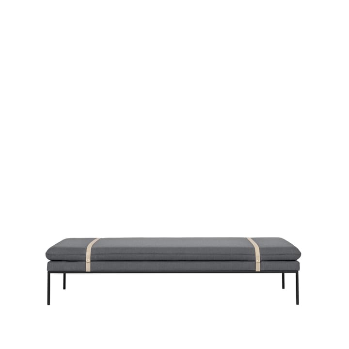 Turn day bed - Fabric fiord by kvadrat light grey. black stand - Ferm LIVING