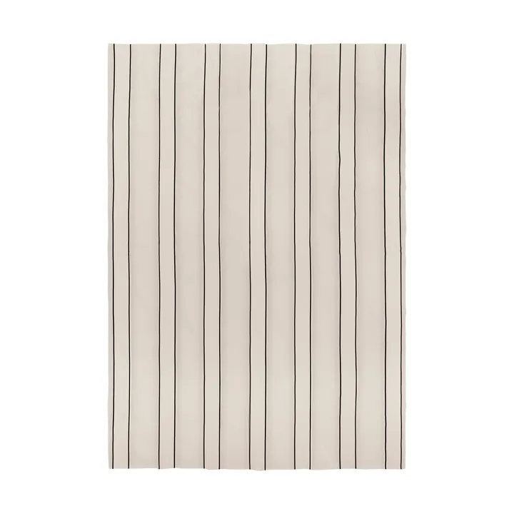 Twill bedspread - Off-white-black, 230x260 cm - Ferm Living