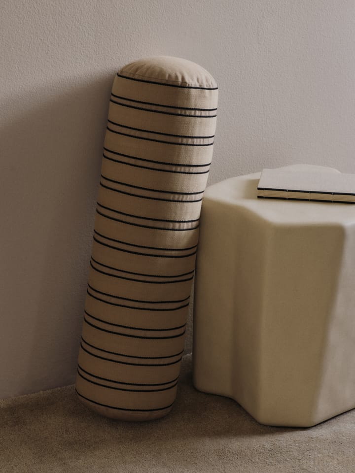 Twill bolster cylinder pillow, Cashmere-black Ferm Living