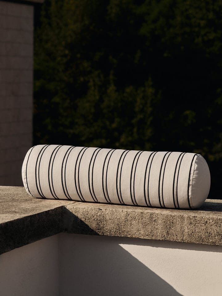 Twill bolster cylinder pillow, Off-white-black Ferm Living