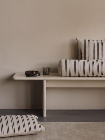 Twill bolster cylinder pillow - Off-white-black - Ferm Living