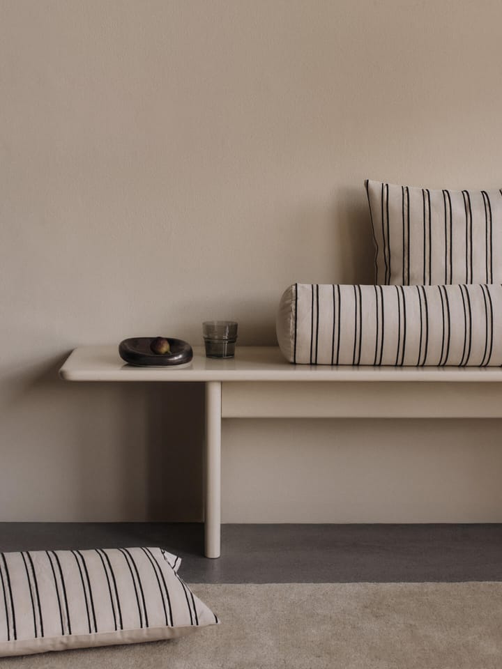 Twill bolster cylinder pillow, Off-white-black Ferm Living
