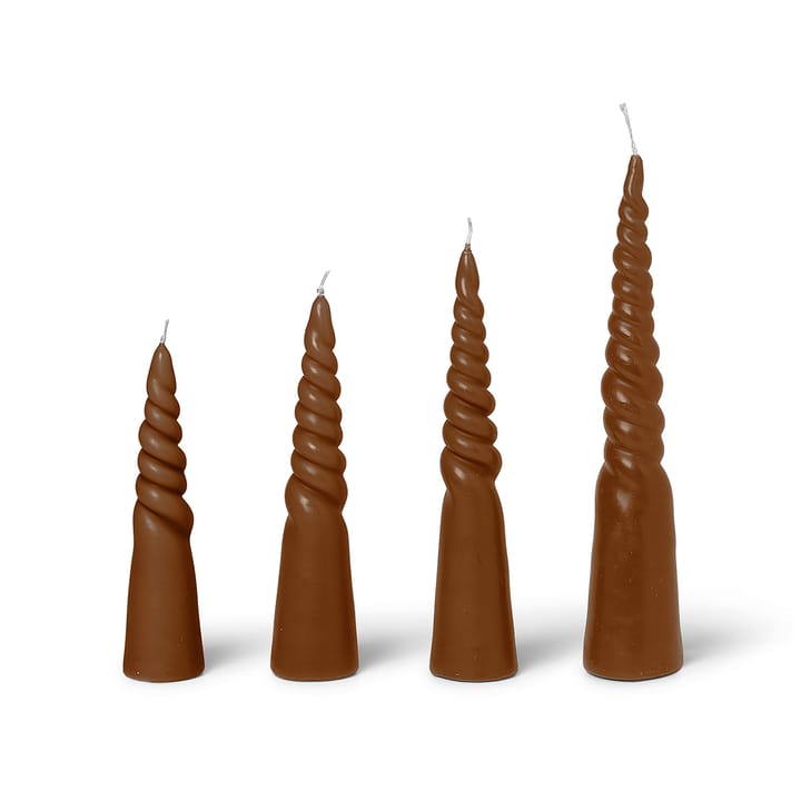 Twisted candles 4-pack - Amber - Ferm LIVING