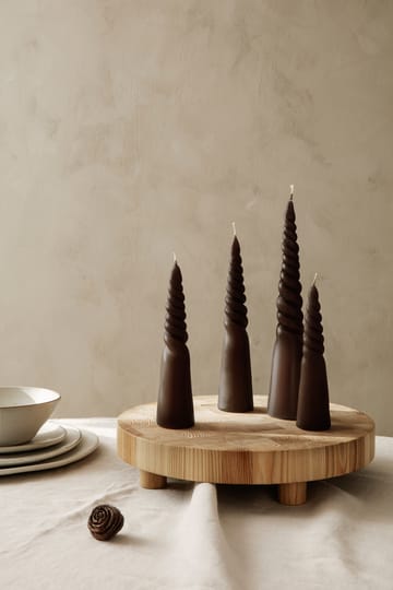 Twisted candles 4-pack - Brown - Ferm Living