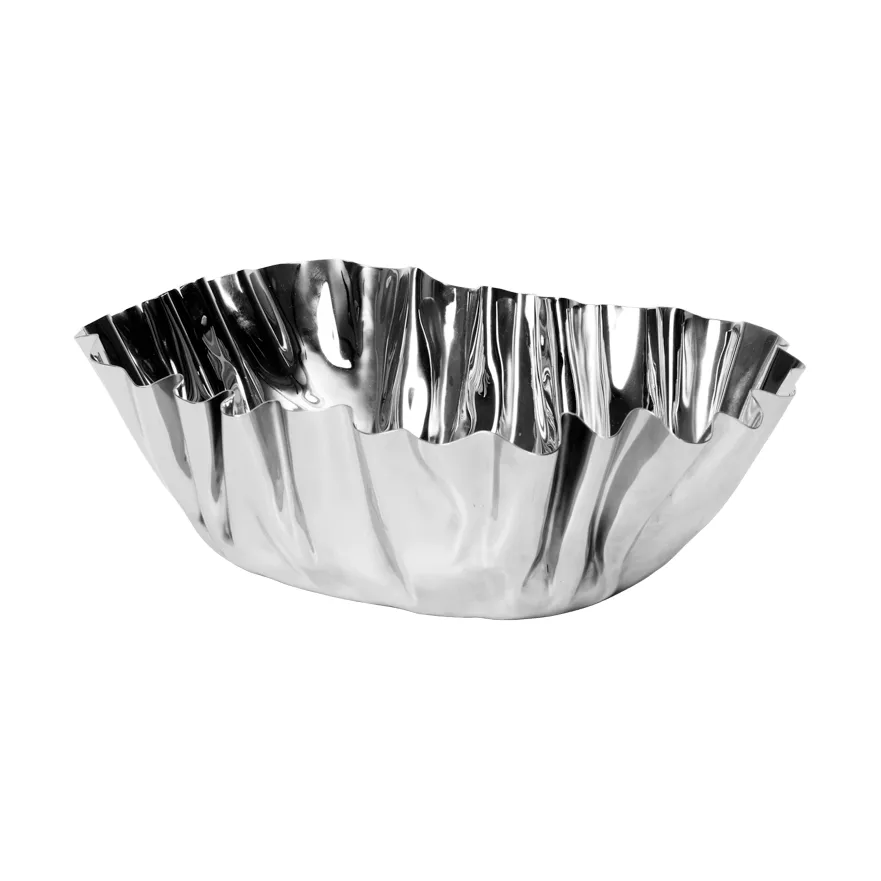 Ferm Living Tydra bowl H10 Mirror polished | Scandinavian Design | Breakfast bowls | Silver-coloured