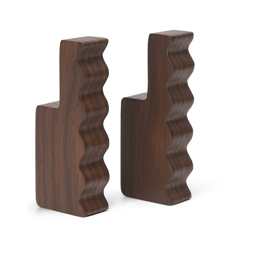 Ferm Living Unda hook 2-pack Dark Brown | Scandinavian Design | Clothes hooks & hangers | Brown