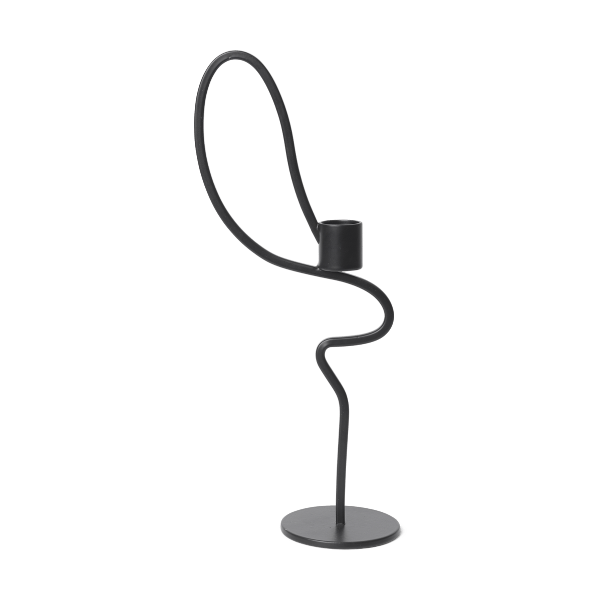 Ferm Living Valse candlestick high Black | Scandinavian Design | Candle holders | Black