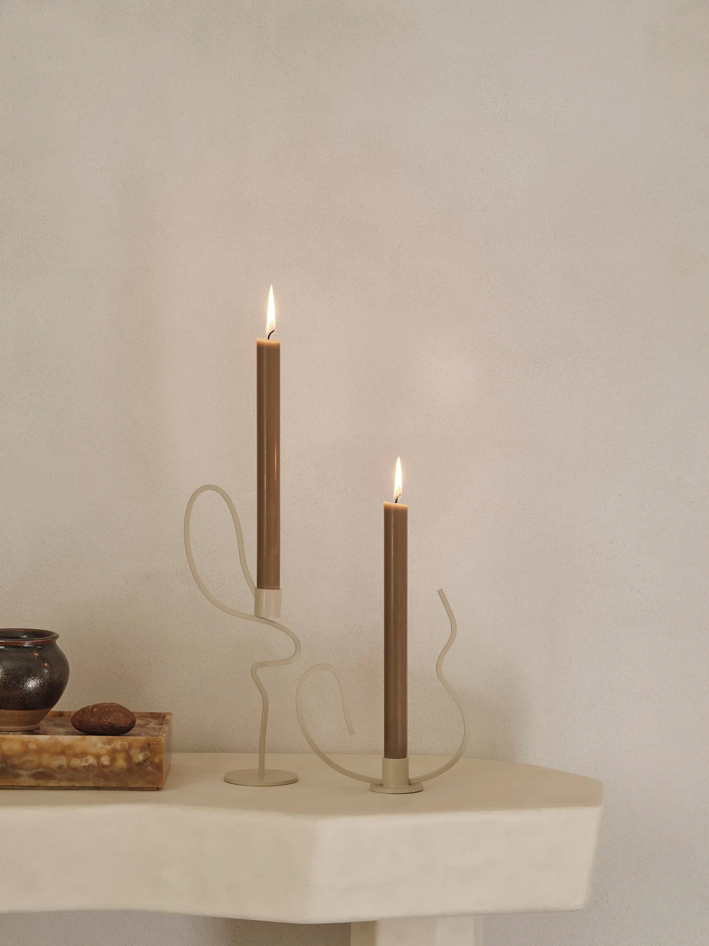 Valse candlestick high, Cashmere Ferm Living