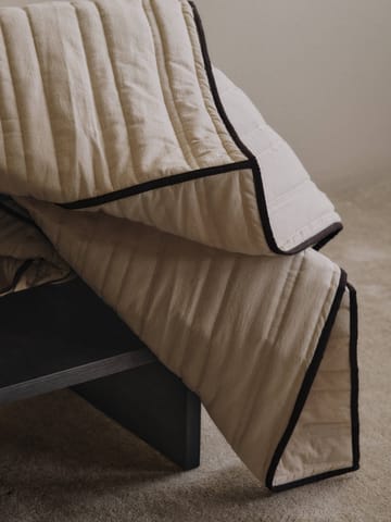 Vari quilted bedspread - Natural-dark chocolate, 260x180 cm - Ferm Living