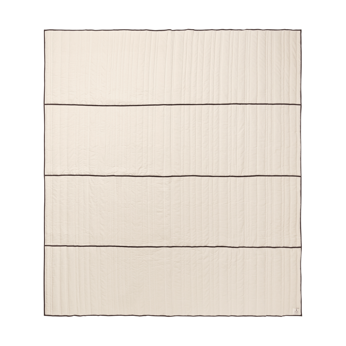 Ferm Living Vari quilted bedspread Natural-dark chocolate, 260x230 cm