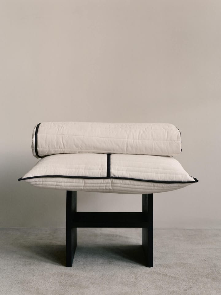 Vari quilted bedspread, Natural-dark chocolate, 260x230 cm Ferm Living