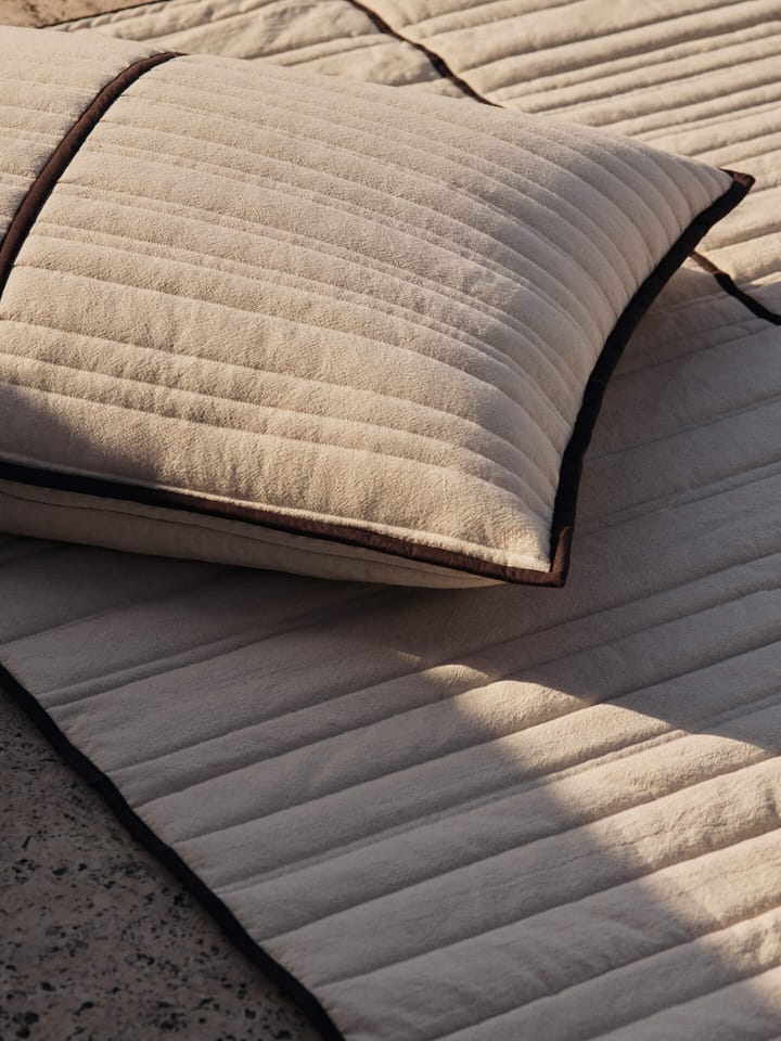Vari quilted pillow 60x80 cm, Natural-dark chocolate Ferm Living