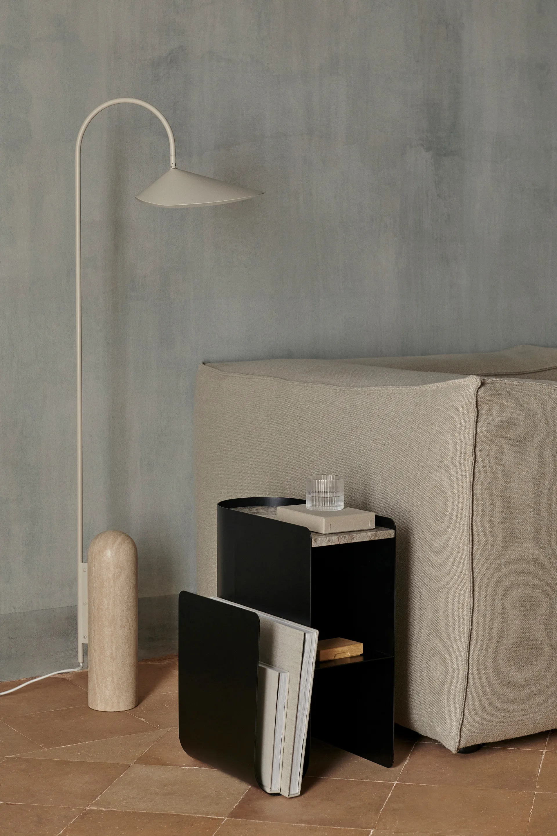 Vault side table 40,2x33,4x50 cm, Black Ferm Living