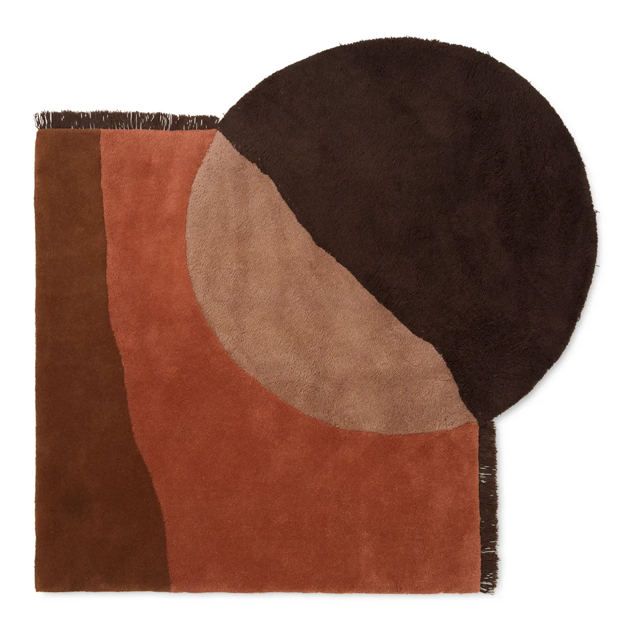 Ferm Living View rug 140x180 cm Red-brown | Scandinavian Design | Wool rugs | Brown