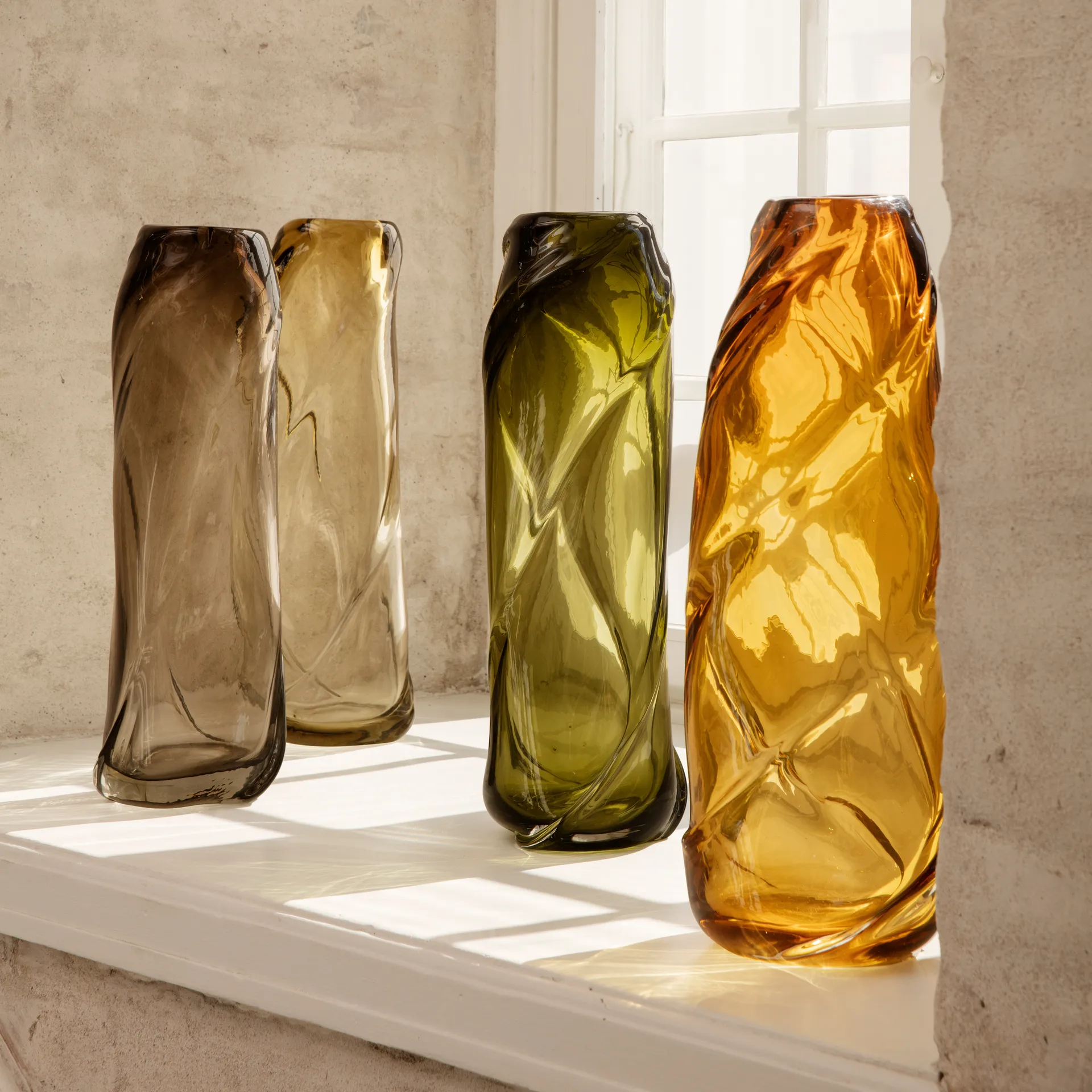 Water Swirl vase, amber Ferm Living