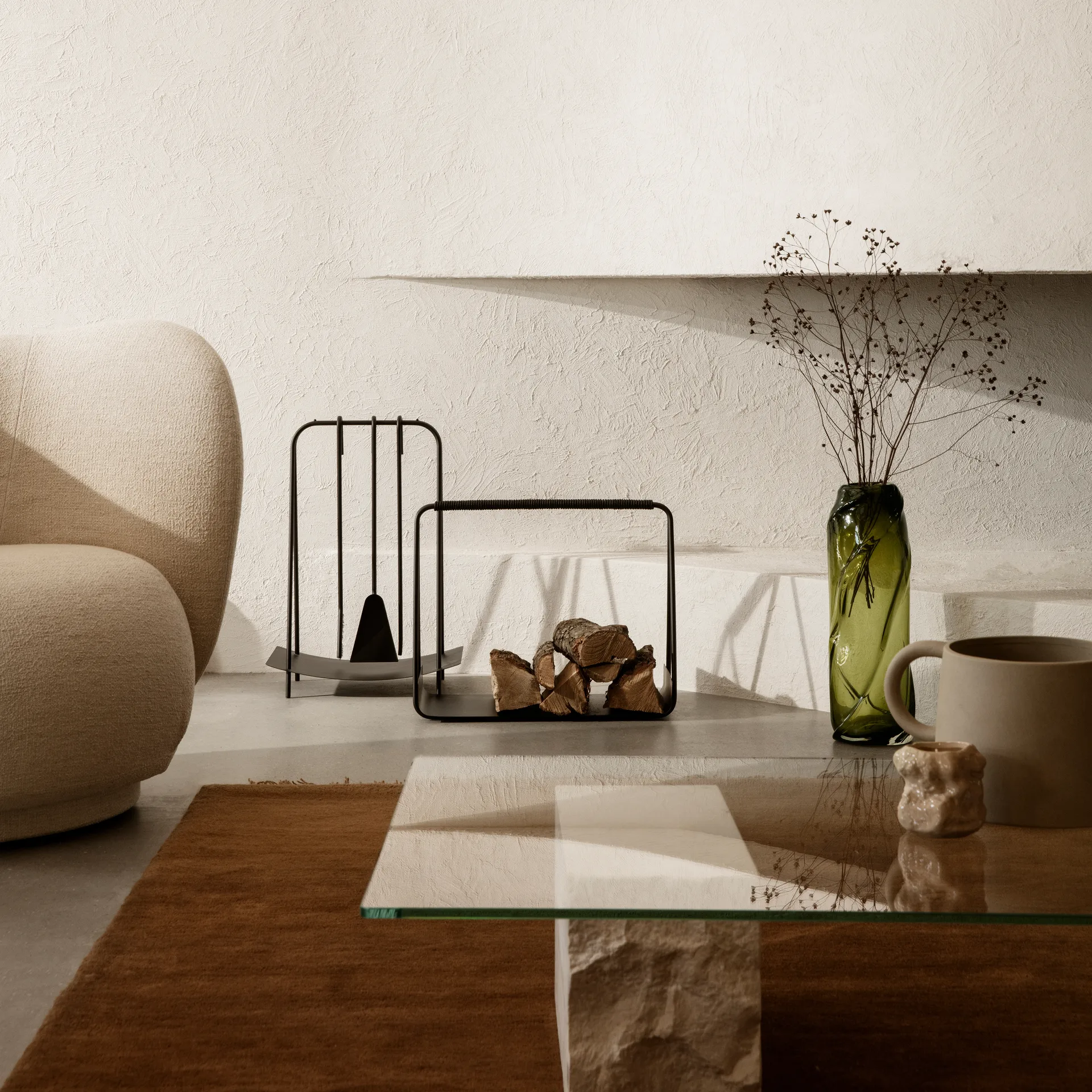 Water Swirl vase, moss green Ferm Living