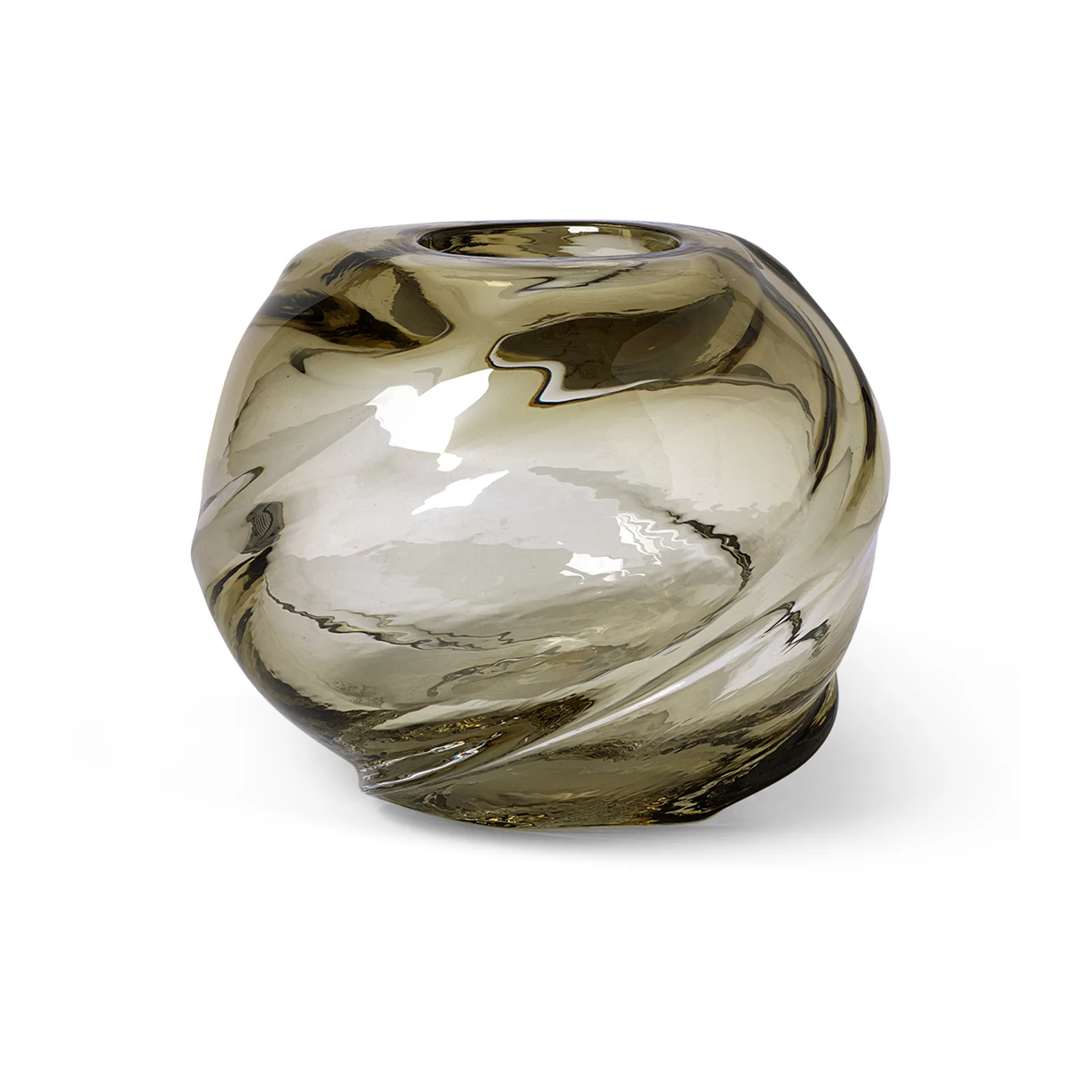 Water Swirl vase round Ø21 cm, Light Yellow Ferm Living