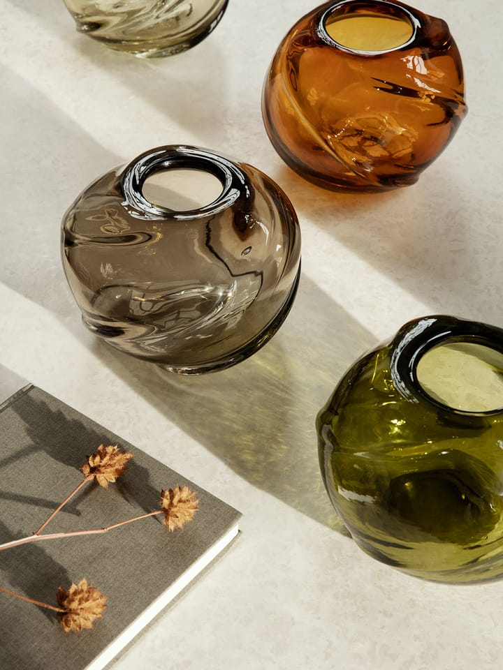Water Swirl vase round Ø21 cm - Moss Green - Ferm Living
