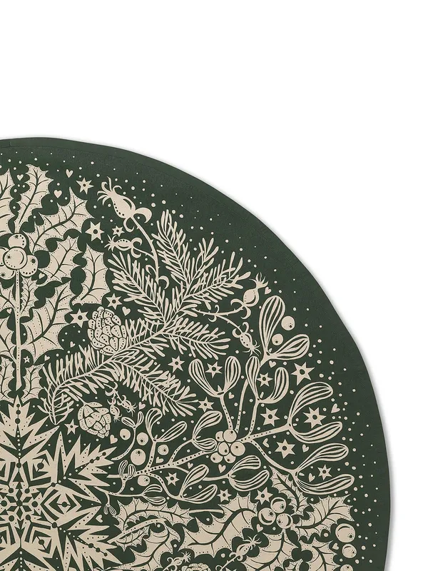 Winter Forest Tree Christmas tree rug, dark green Ferm Living