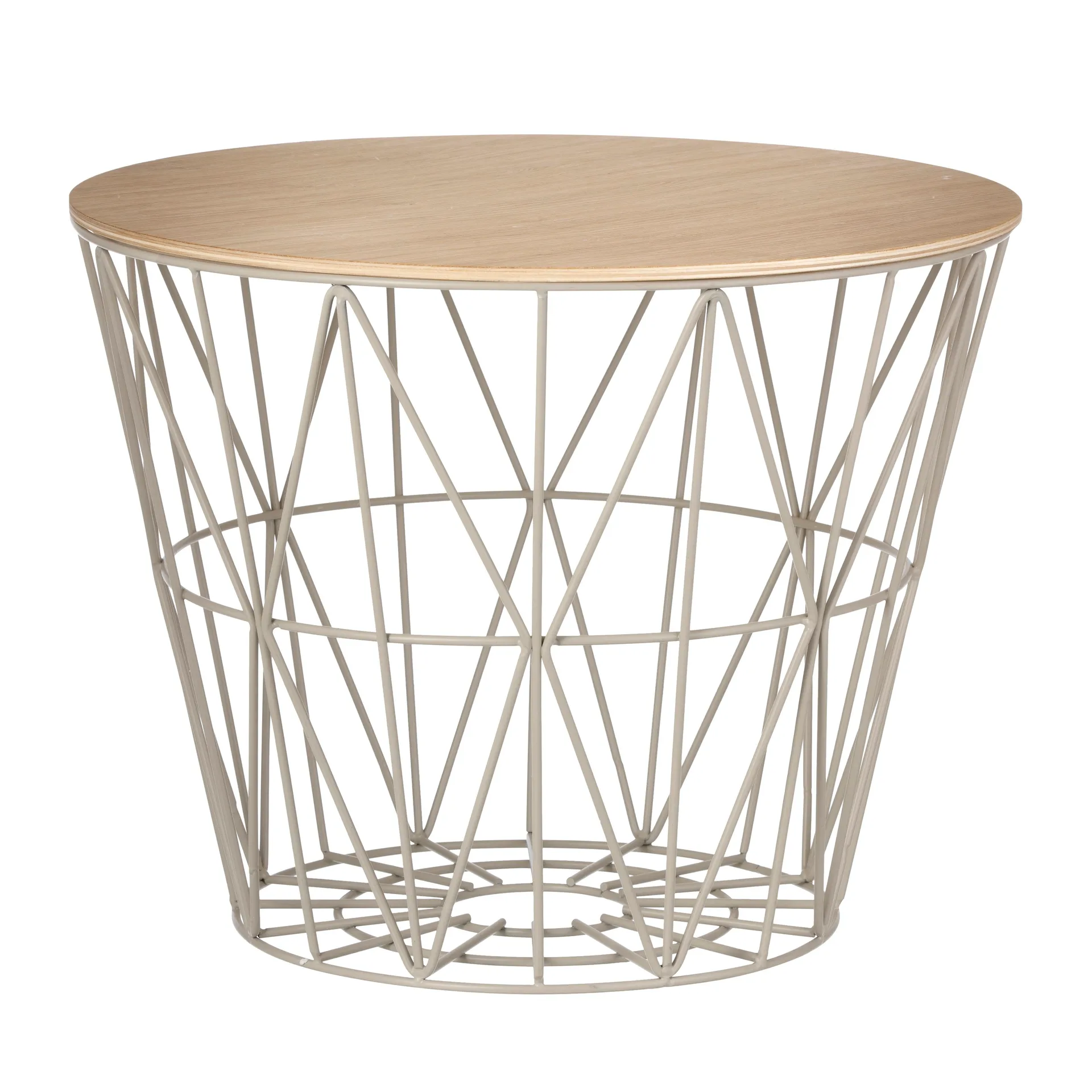 Wire basket top oiled oak, medium Ø 50 cm Ferm Living