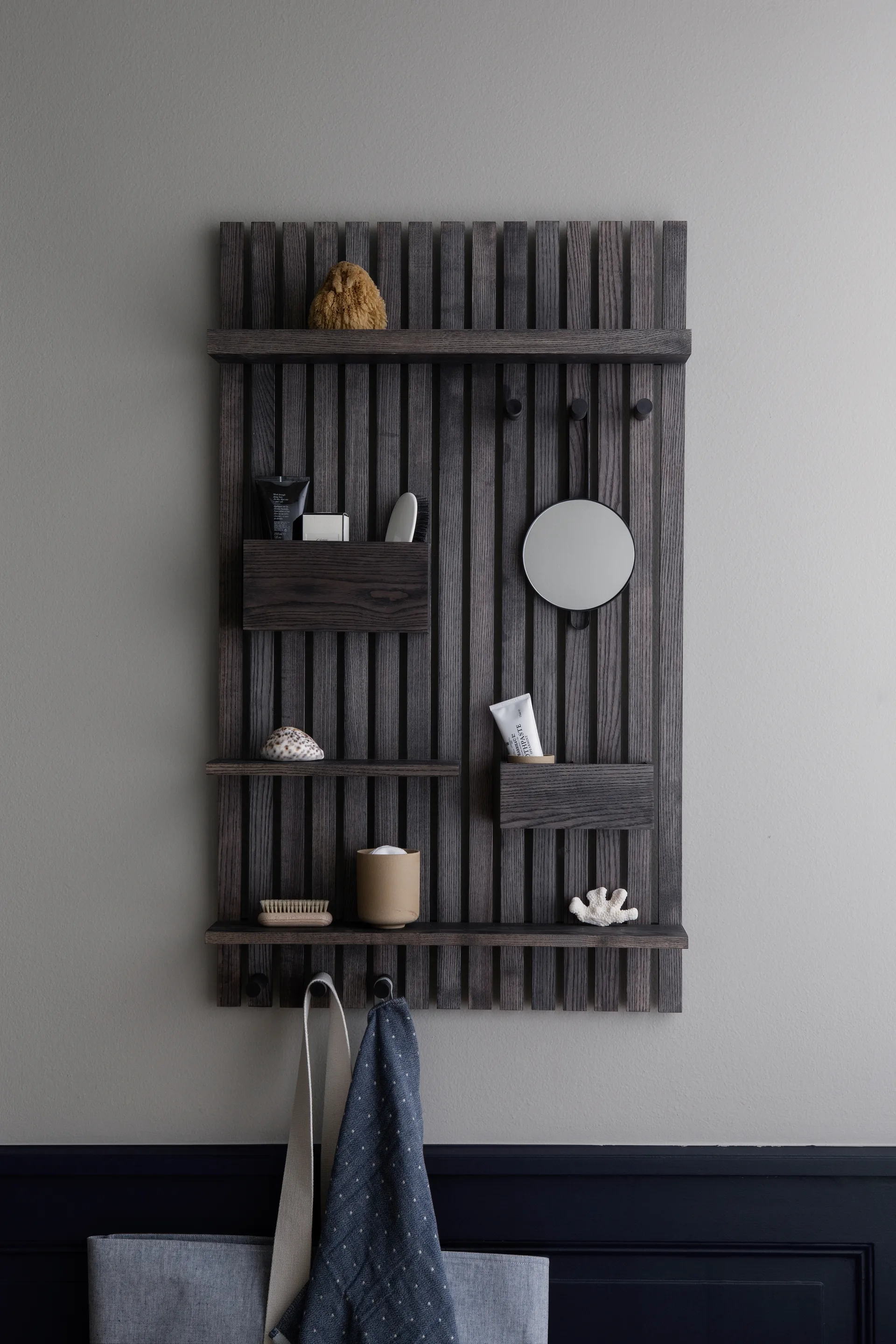 Wooden multi-shelf, Dark-stained ash Ferm Living