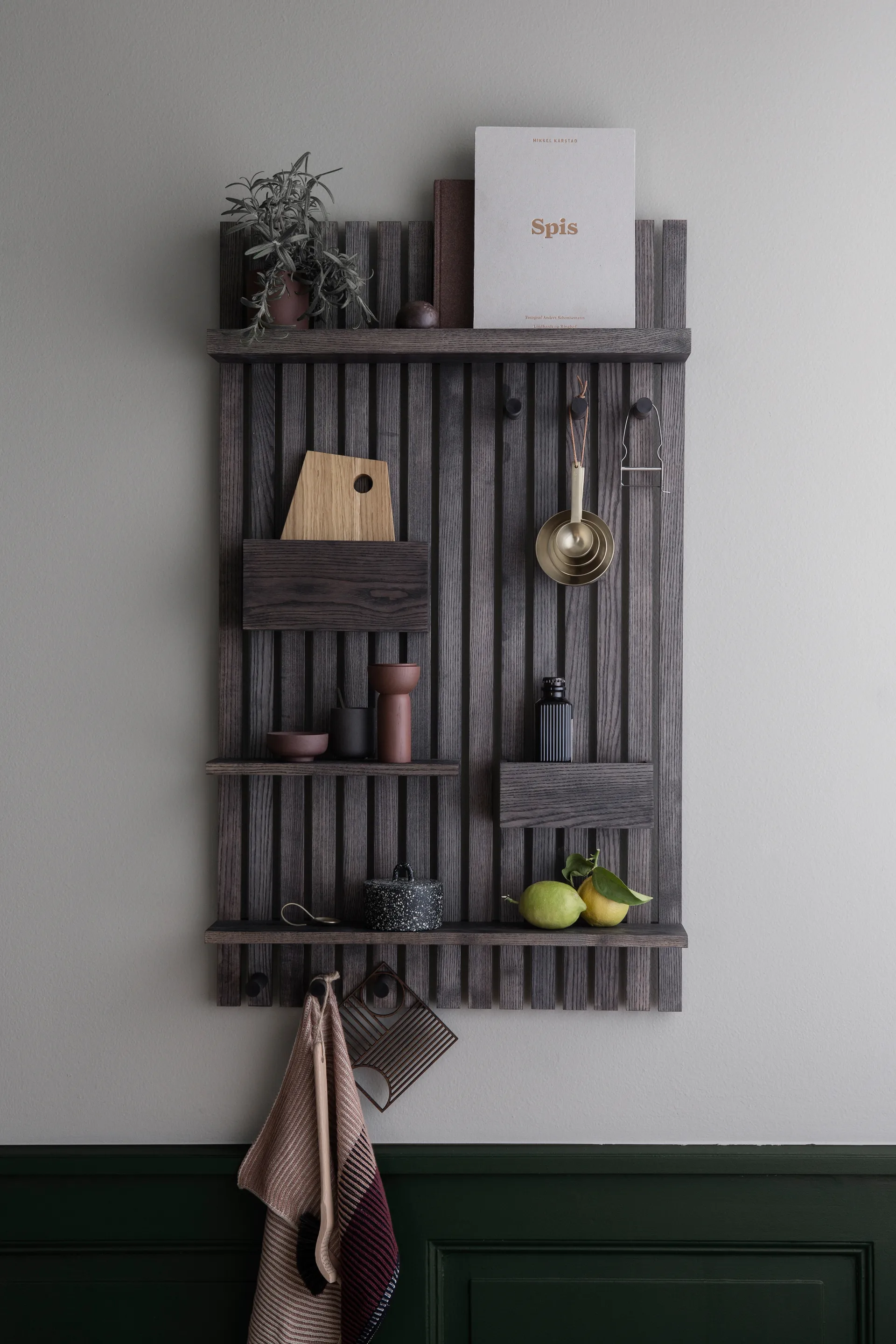 Wooden multi-shelf, Dark-stained ash Ferm Living