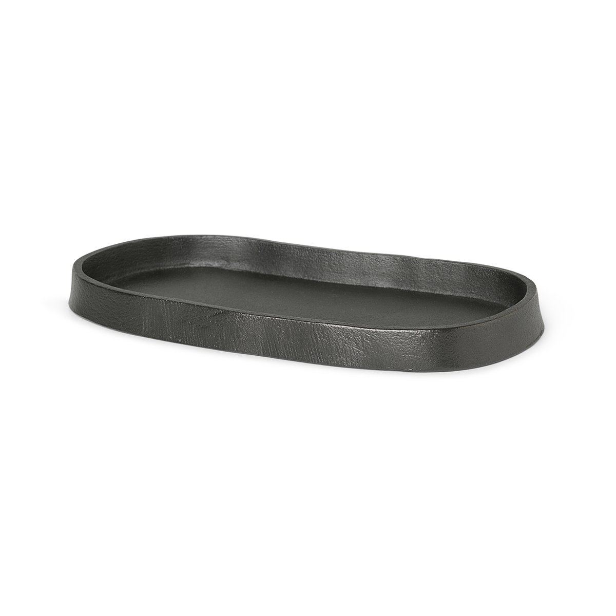 Ferm Living Yama tray oval 9.5x19 cm Blackened aluminum
