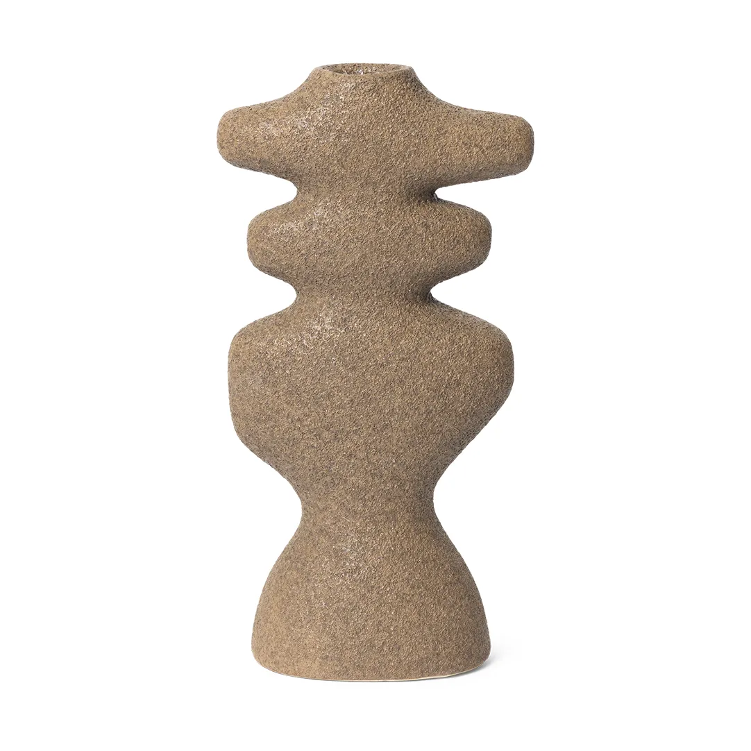 Ferm Living Yara candlestick large Dark Sand | Scandinavian Design | Candle holders | Beige