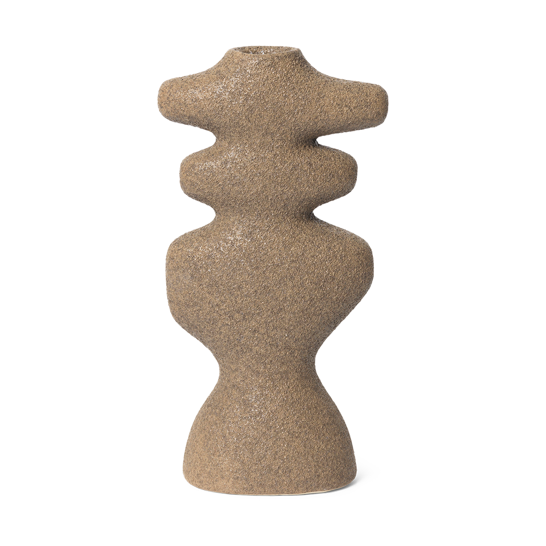 Ferm Living Yara candlestick large Dark Sand | Scandinavian Design | Candle holders | Beige
