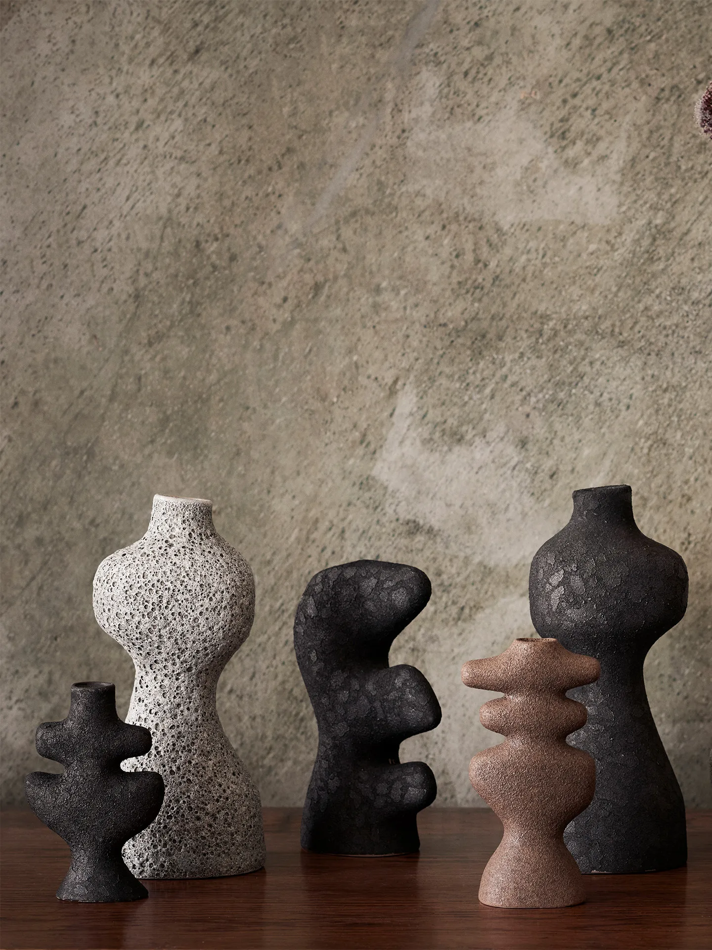 Yara candlestick small, Rustic Iron Ferm Living