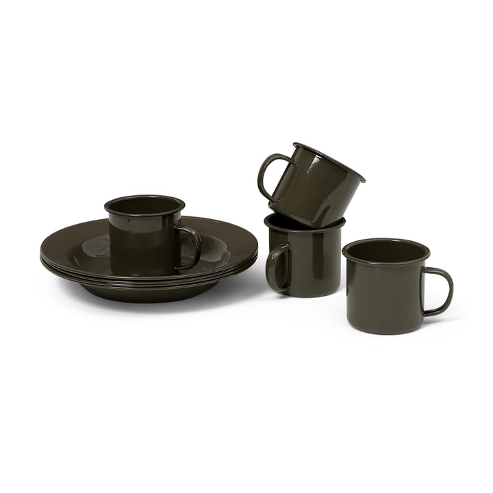 Yard Picnic picnic service 8 pieces - Olive Green - Ferm Living
