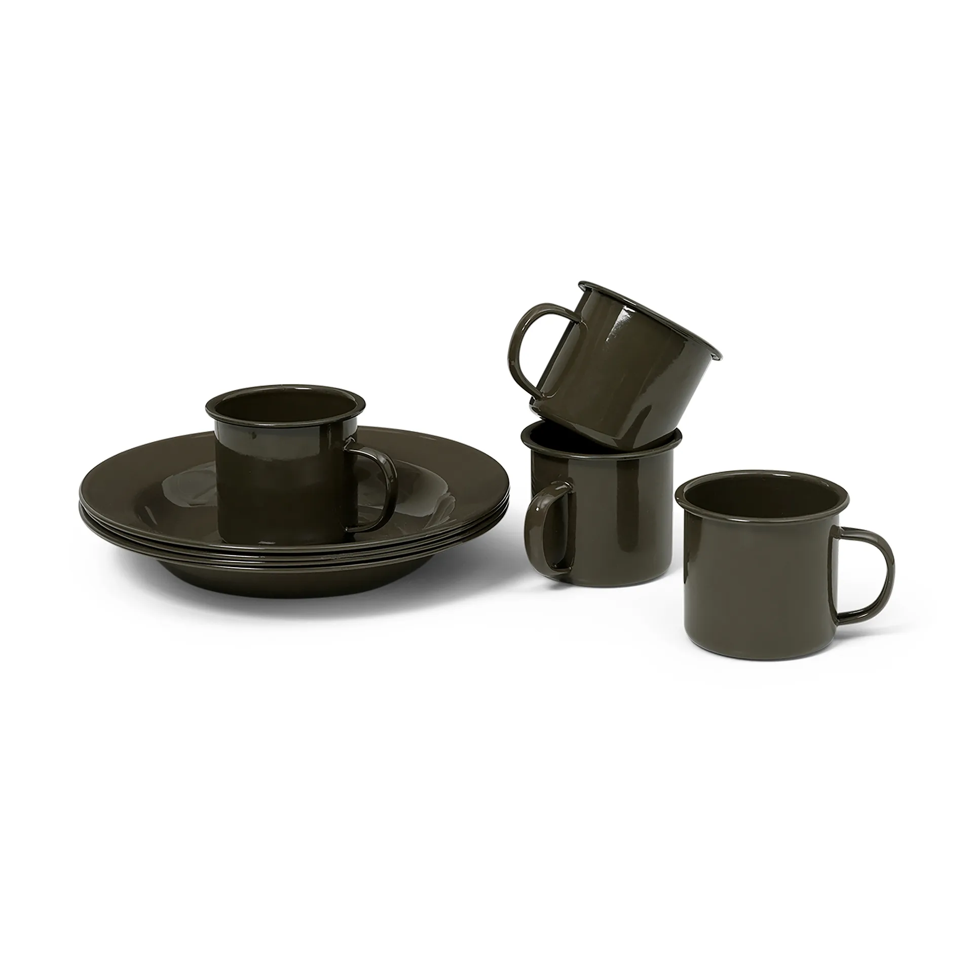 Yard Picnic picnic service 8 pieces, Olive Green Ferm Living