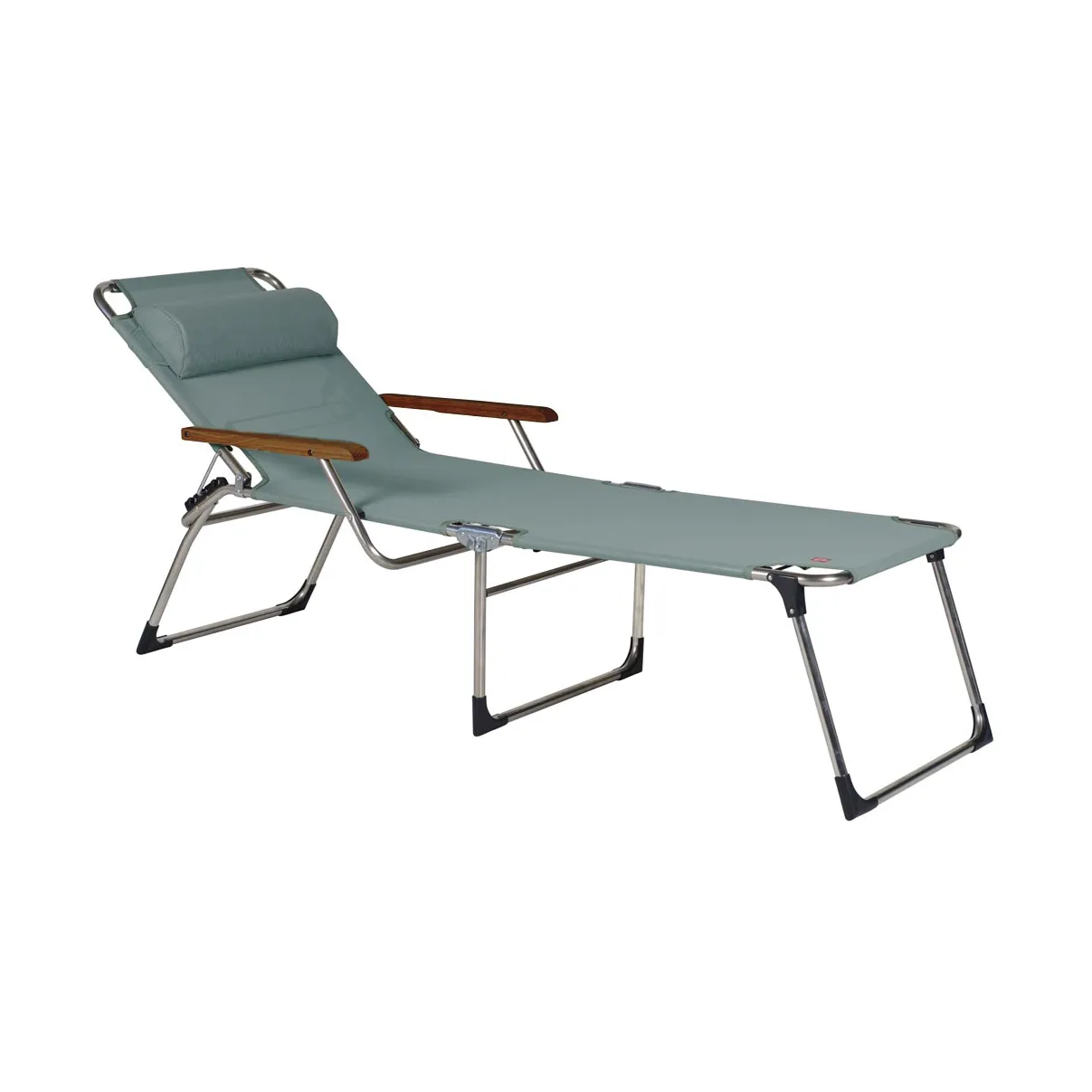 Amigo sun lounger high with armrests, Sage green Fiam