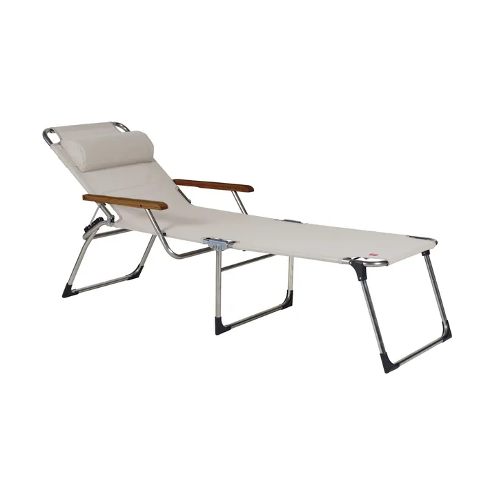 Amigo sun lounger high with armrests - White-beige - Fiam