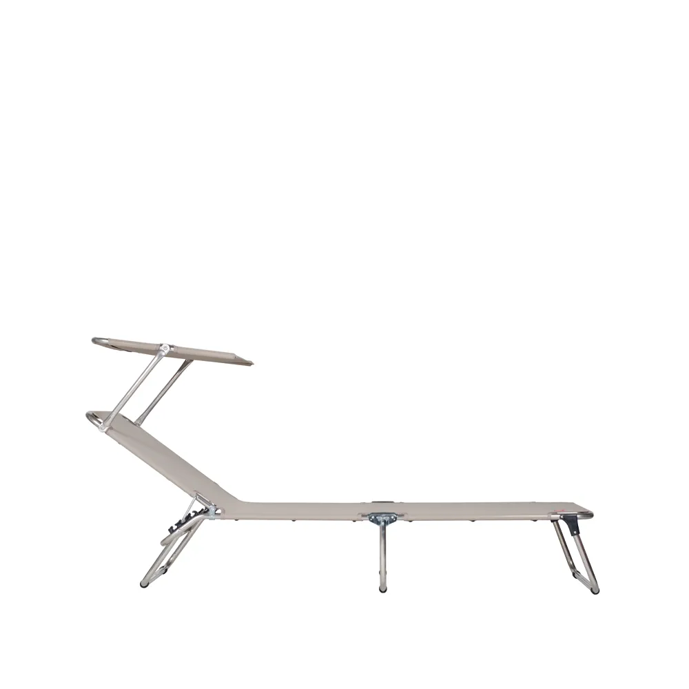 Fiam Amigo Top sun lounger Fabric textaline taupe-aluminium frame-sunroof