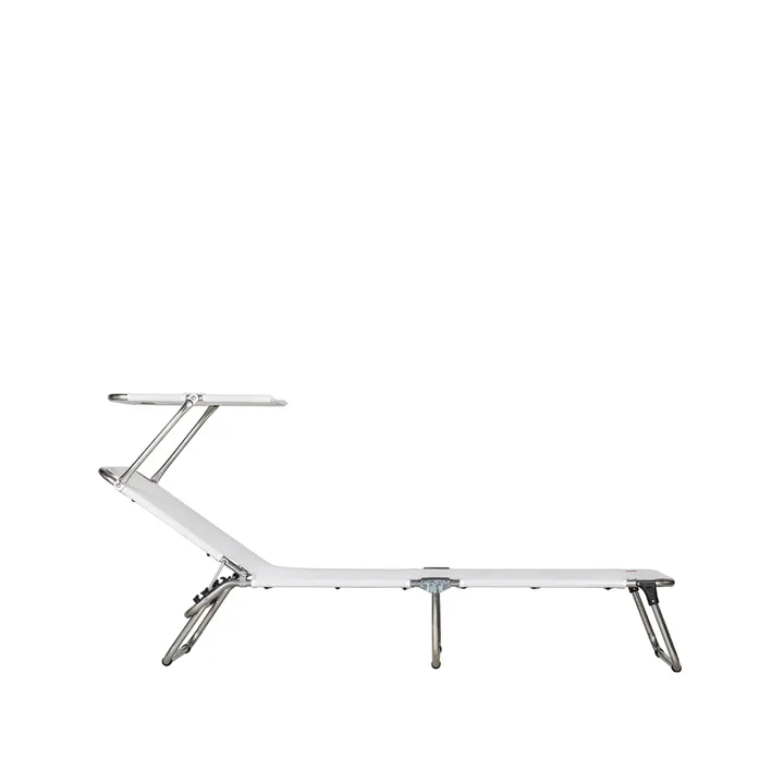 Amigo Top sun lounger - Fabric textaline white-aluminium frame-sunroof - Fiam