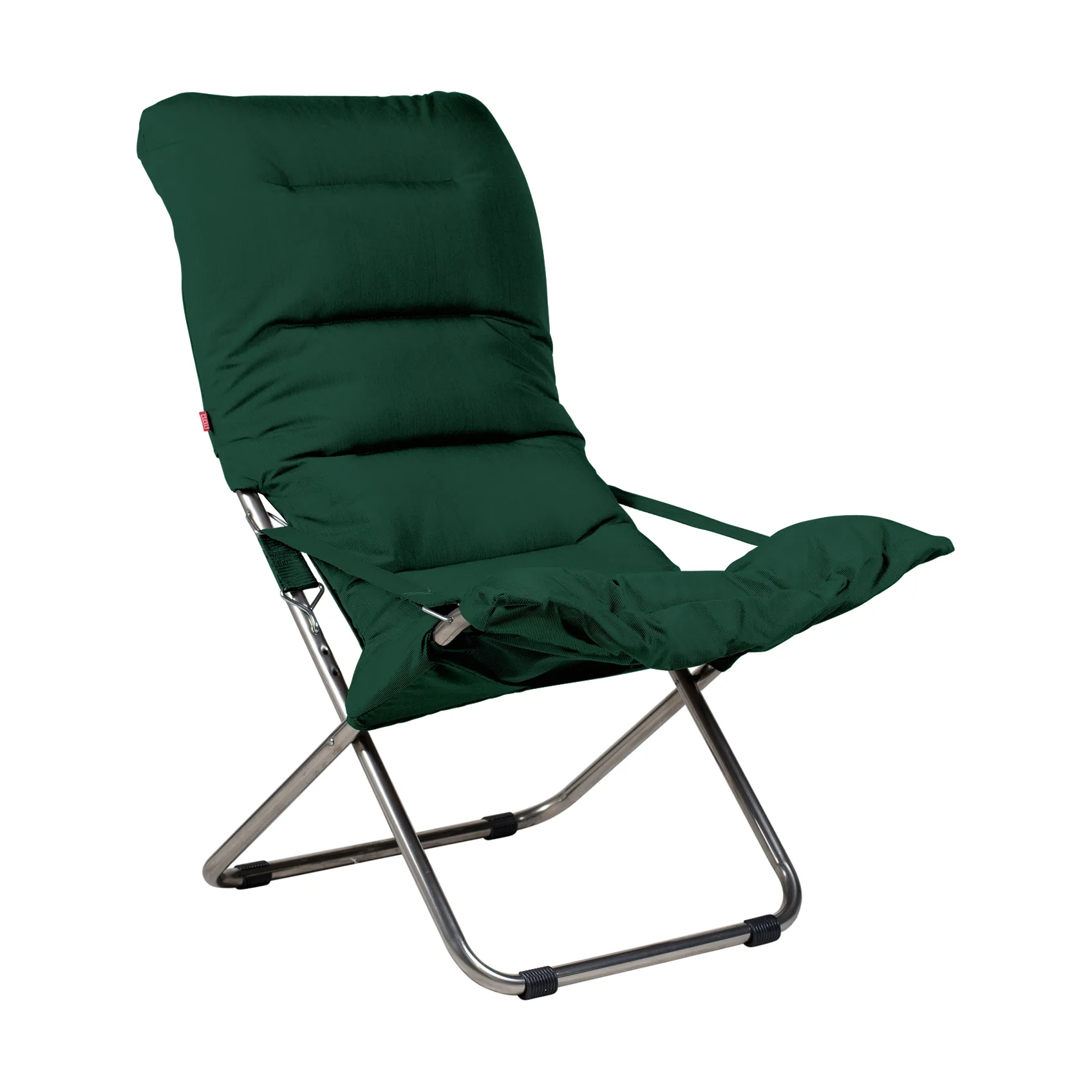 Fiesta Soft sun lounger, Fabric dark green-aluminium frame Fiam